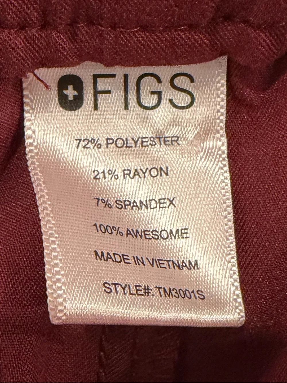 FIGS Men’s Cairo Cargo Scrub Pants Burgundy XS Short